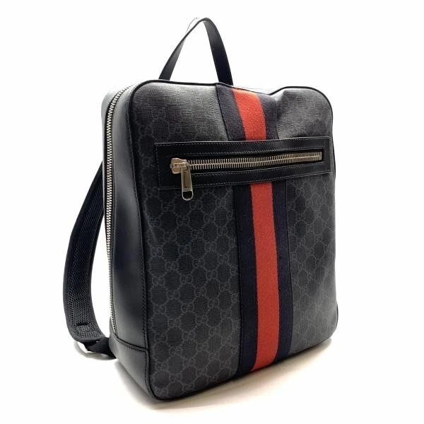 Sac à dos Gucci GG Supreme Dayback Sherry Line noir 523599 fermeture éclair
