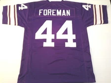 UNSIGNED CUSTOM Sewn Stitched Chuck Foreman Purple Jersey - M, L, XL, 2XL, 3XL