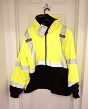 PORTWEST High Visibility Zipper Hoodie Jacket Lined XL Reflective Safety New WT