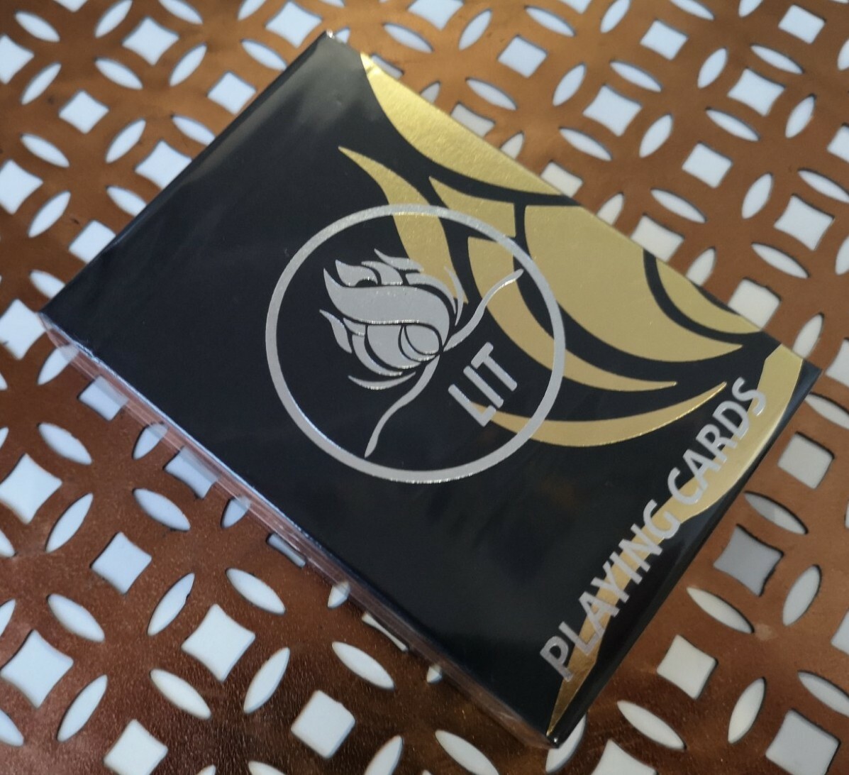 Lit V2 Black Gold Gilded Playing Cards New & Sealed USPCC Limited