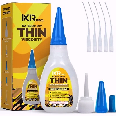 IXIRPRO CA Glue Thin Viscosity Kit, 1.75 oz. Cyanoacrylate Glue, Super Glue for Repairs