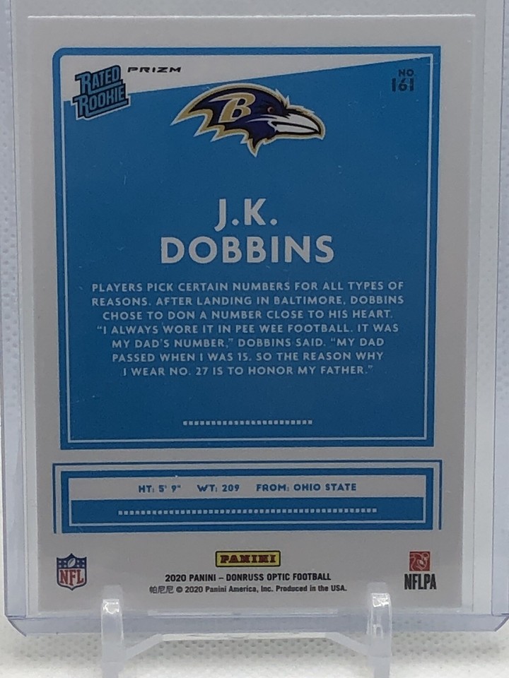 2020 Donruss Optic JK Dobbins Green Velocity Prizm Rated Rookie Card RC 161 eBay