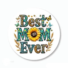 SUNFLOWER BEST MOM EVER MOTHER'S DAY FAVORS SCRAPBOOK STICKERS ENVELOPE SEALS