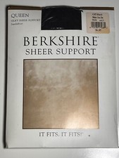 Berkshire Queen Silky Sheer Support Control Top 4417 Off Black 1X-2X Sandalfoot