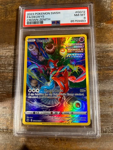 Pokemon 2023 Crown Zenith Full Art DEOXYS #GG12 PSA 8 RARE