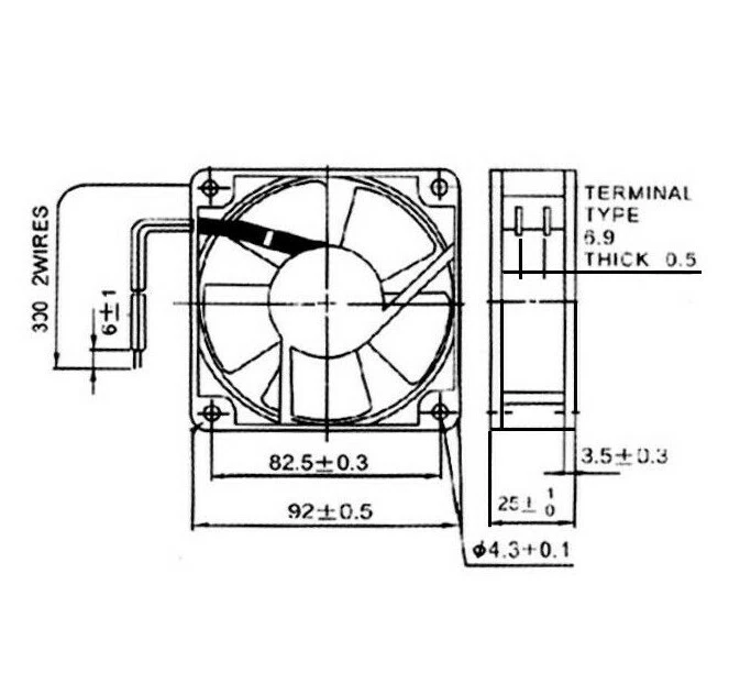 Computerlüfter Lüfter Gehäuselüfter Ventilator 2250 U/min AC 230V 92x92x25 mm - Bild 2 von 2