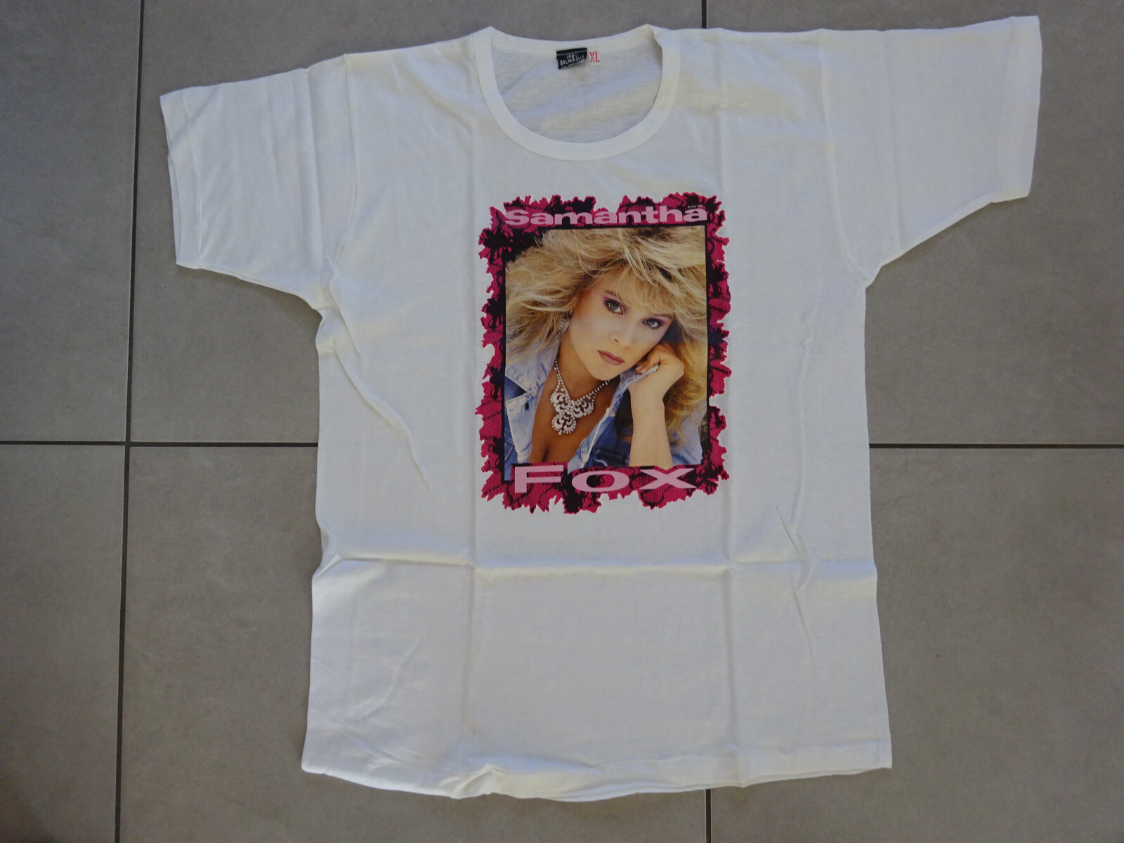 ALTRA SAMANTHA FOX VINTAGE T CAMICIA bianca taglia XL manica corta per COLLEZIONISTI E FAN
