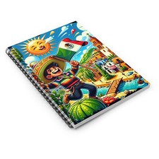 Proud Mexican Flag Kid Spiral Notebook Journal Diary