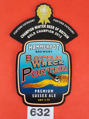Bier Pumpe Clip Abzeichen Hammerpot Sussex Flasche Wrack Porter