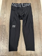 Men's Jock Under Armour 3/4 Spandex Tights Compression Pants Black Pocket M