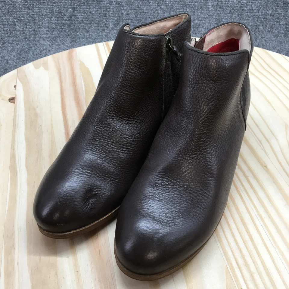 Botas Softwalk para Mujer 8 M Rocklin Informales Cremallera Lateral Botín al Tobillo Cuero Marrón Foto 3 de 4