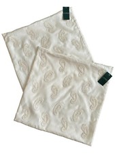 2 Ralph Lauren Cream Paisley Appliqu  Throw Pillow Cover Mirabeau 18x18 RARE NWT