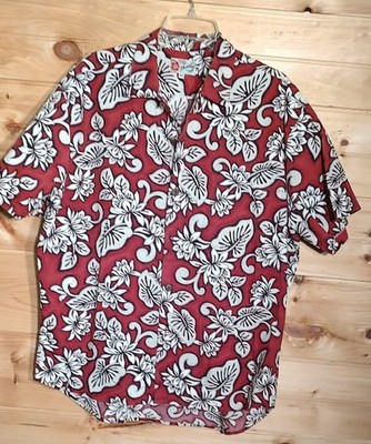 Vtg Hilo Hattie ''The Hawaiian Original'' XL Aloha Tropical Hawaii red purplie clr