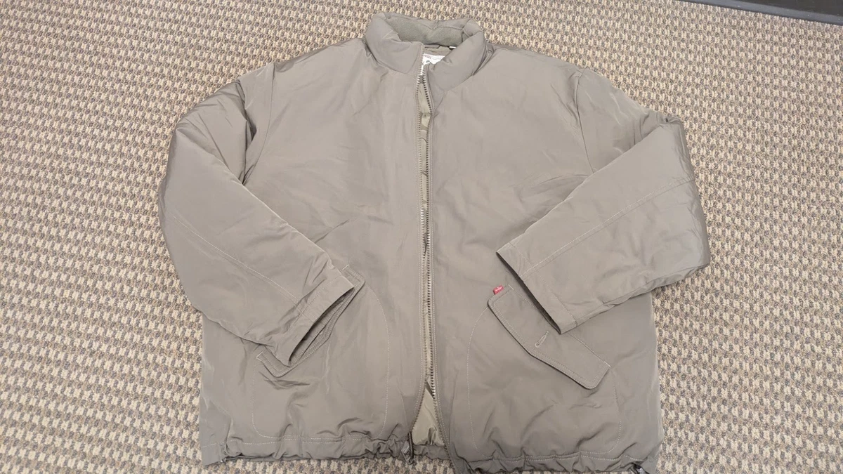 Levi Briggs Short Puffer Jacket Bungee Cord - Brown Winter Coat Men’s Size XL