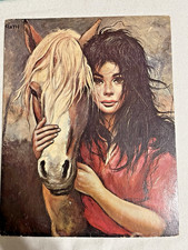 Vintage 1966 Roth Etienne “My Pride” Big Eye Girl with Horse Cardboard Print