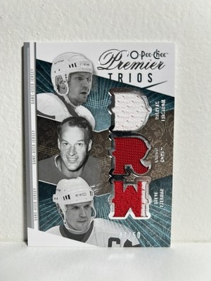 2009 O-Pee-Chee Trios # d /50 Yzerman Lidstrom Howe Triple Game-Used Patch