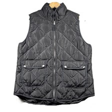 Woolrich Women Quilted Vest Full Zip Puffer Outerwear Down Filled Black Large