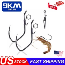 10Pcs Live Shrimp Hook Set Catfish Fishing Hook Shrimp Holder Hook for Saltwater