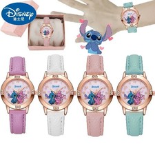 Lilo and Stitch Pink Color Girl's Watches Leather Diamond Quartz Watch For Girls