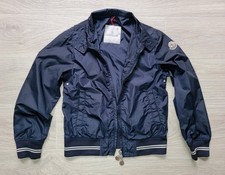 Auth Moncler Junior Boys Zip Jacket Bomber Windbreaker Navy Size 10 years 140 cm