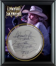 Lynyrd Skynyrd Artimus Pyle Autographed Custom Framed Drum Head Display ACOA