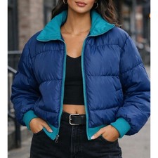 Vintage Columbia Down Coat Puffer Jacket Reversible Sportswear Blue Aqua