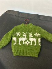 Ugly Sweater Ornament Green with Reindeer on Hanger One Size fits most trees