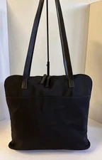 HOBO INTERNATIONAL Black Expandable Computer Messenger Bag Tote Purse Organizer