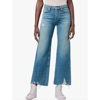Hudson Rosie High Rise Wide Leg Distressed Jeans Thunderforce Size 27