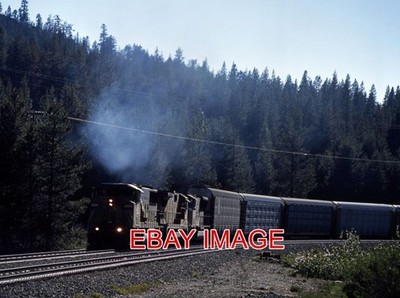 FOTO USA EISENBAHN UP 2304 AUTOREGALE BEI SODA SPRINGS DONNER PASS. 12. Juni 2004