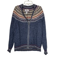 Vintage Y2K TIARA International Blue Full Zip Cardigan Sweater, size M