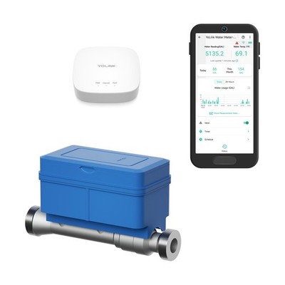 NSF Certified YoLink FlowSmart All-in-One Smart Water Meter & Auto Shutoff fo...