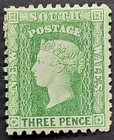 1882 NSW Australia 3d Yellow Green Small Diadem stamp P11X12 WMK Crn/NSW Mint £6