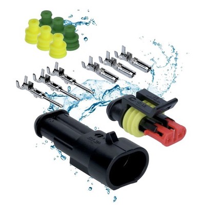 Kalitec KALI-1002 Superseal Set 2-polig 0,75-1,5mm² KFZ Stecker wasserdicht 24V
