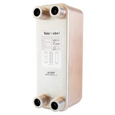 Brazed Plate Heat Exchanger 3x8 20 Plates Water To Water Heat Exchanger, Copper/