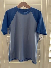 CrewCuts Short Sleeve Rash Guard Size Medium 8-9, Blue Gray- JCrew NEW w/ tags!
