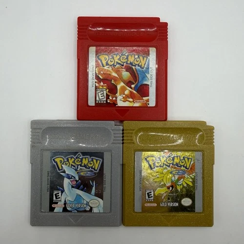 Pokemon Red, Gold, & Silver Nintendo Gameboy ALL DEAD SAVE BATTERY Authentic