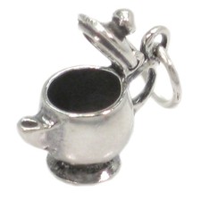 Teapot sterling silver charm .925 x 1 Tea Pot charms.