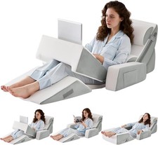 9PCS Wedge Pillow Set for After Surgery Recovery Adjustable Memory Foam Neck