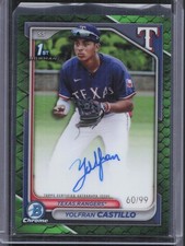 2024 Bowman Chrome #CPA-YC Yolfran Castillo 1st Green Reptilian Auto #/99