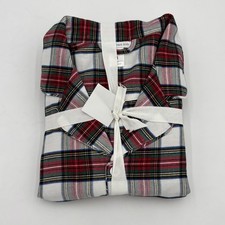Pottery Barn Kids Adult Size M Stewart Plaid Christmas Flannel Pajama Set PJs