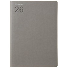 Laconic 2026 Planner, B6, Weekly, Year-Numbered, Synthetic Leather, Gray, Lkd84