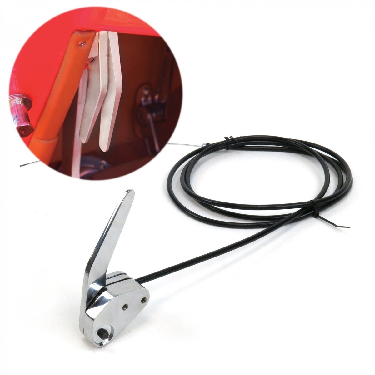 Chrome Latch Release System with Cable And Housing Trunk & Hood