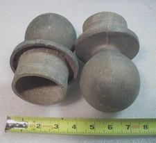 Vintage Chain Link Fence 2 Weather Caps Round Post Pole 3" ID Pipe 3-3/8 Balls