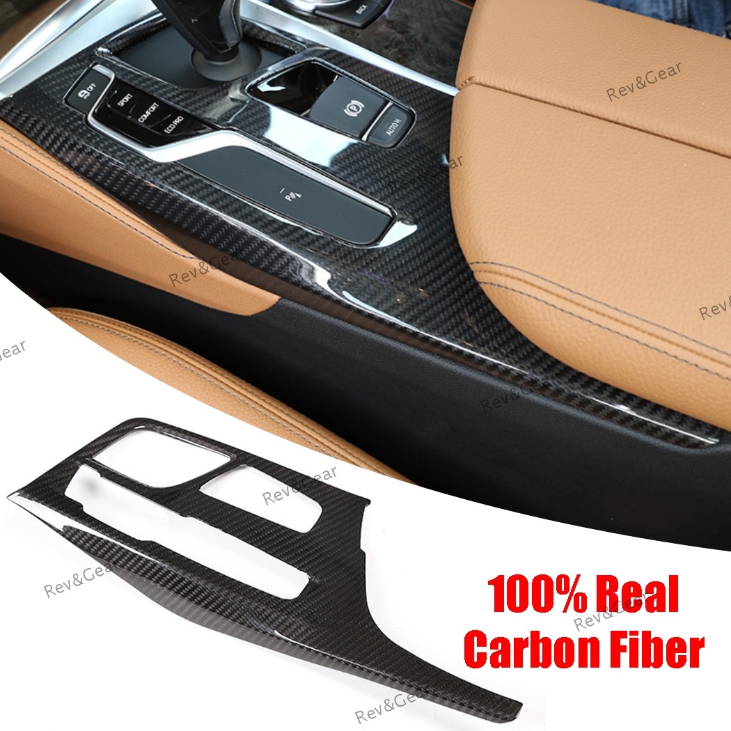 Real Carbon Fiber Center Console Side Trim Cover for BMW 5 Series G30 2018-2023