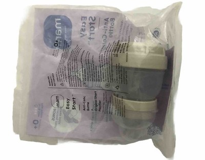 MAM Easy Start Anti-Colic 4.5-Ounce Baby  Bottle W/ Pacifier Set  Clear / Beige