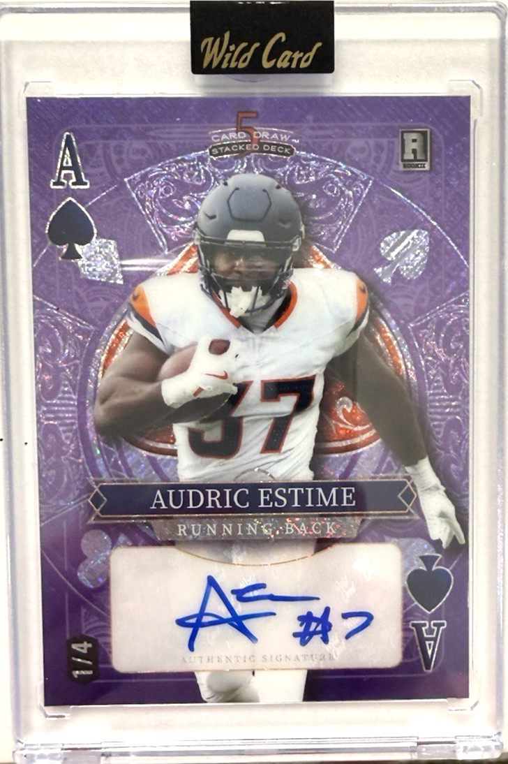 Audric Estime Wild Card 5 Card Draw Stacked Deck Single Queen Autographs #AEA Base