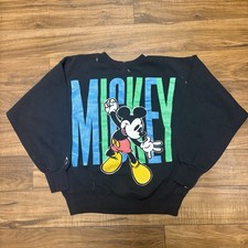 VTG Thrashed Disney MICKEY MOUSE SPELL OUT MICKEY & CO 90s USA MADE L