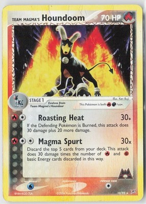 Team Magma's Houndoom 10/95 Holo Team Magma vs Team Aqua Reverse Holo MP/HP