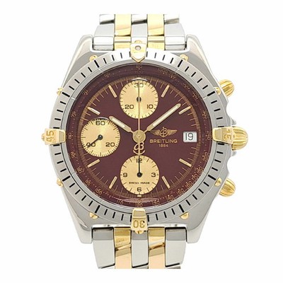 BREITLING WATCH CHRONOMAT BICOLOR B13048 AUTOMATIC DATE RED SS/YELLOW GOLD MEN'S